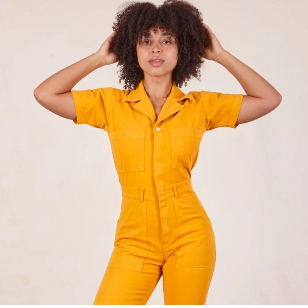 NEW Big Bud Press Short Sleeve Jumpsuit Worksuit Gold Yellow Size XXS